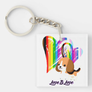 Love Is Love Dog - LGBTQ+ Tierbesitzer Schlüsselanhänger