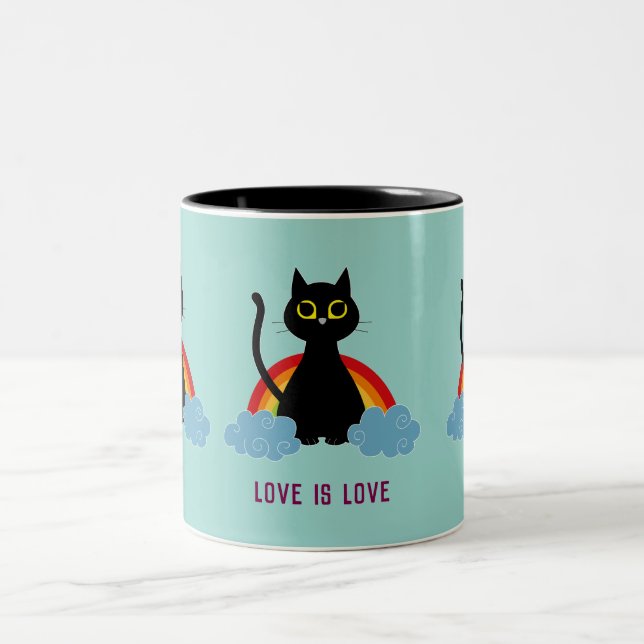 LOVE IS LOVE fierté chat mug (Centre)