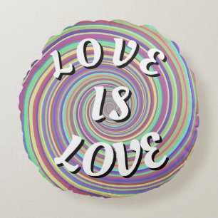 Love Is Love Fierté Coussin Rond