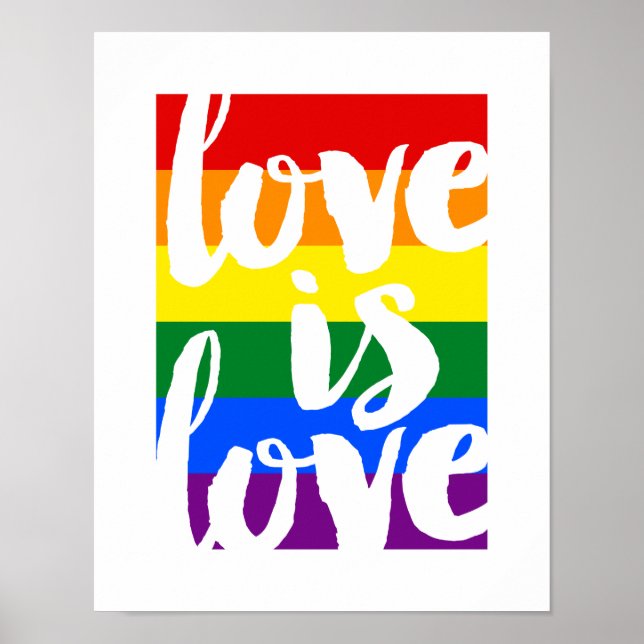 Love is Love Gay pride Motivational Poster (Devant)
