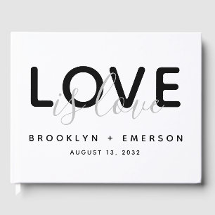 Love is Love Monochrome Gay Mariage livre d'hôtes