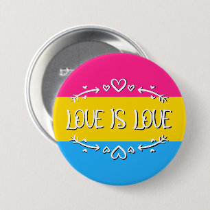 Love is Love Pansexuelle Pride-Flagge Button