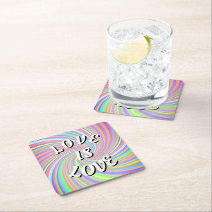 Love Is Love Pride Carré Dessous de Verre en Papie