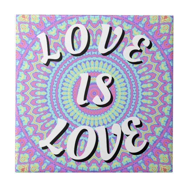 Love Is Love Pride Fliese (Vorderseite)