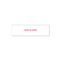 LOVE IS LOVE Stempel mit roter Tinte