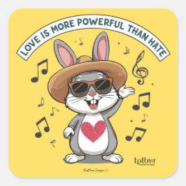 LOVE IS MORE POWERFUL THAN HATE BUNNY STICKERS