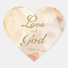 Love is of God Pale Yellow Rose Herz-Aufkleber