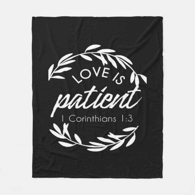 Love Is Patient Corinthians Scripture Minimal Desi Fleecedecke (Vorderseite)