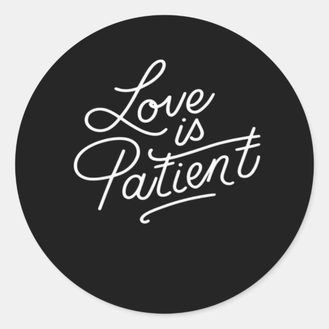 Love Is Patient Corinthians Scripture Typography C Runder Aufkleber (Vorderseite)