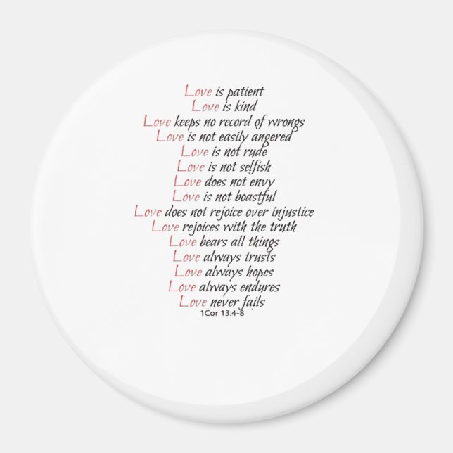 Love Is Patient Elegant Style  Magnet (Vorne)