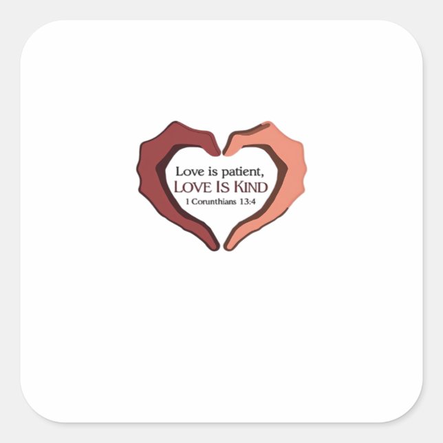 Love Is Patient Refined Aesthetic  Quadratischer Aufkleber (Vorderseite)