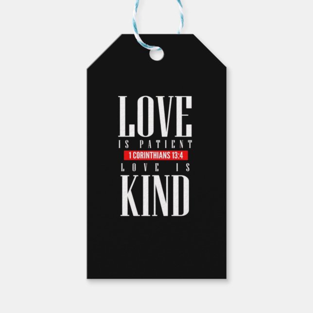 Love Is Patient Timeless Inspirational Style  Geschenkanhänger (Vorderseite)