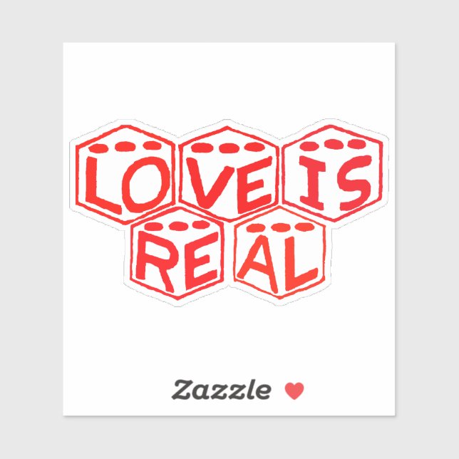 Love is Real Dice Logo Sticker (Blatt)