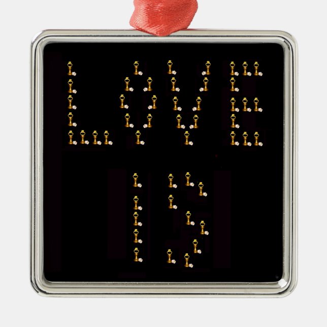 Love Is Silbernes Ornament (Vorne)