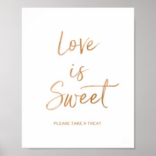 Love is Sweet 8x10 stilvolle roségoldene Hochzeits Poster