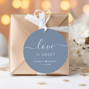 Love Is Sweet Dusty Blue Hochzeit Geschenkanhänger