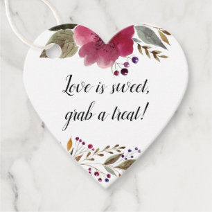 Love Is Sweet Grab A Treat Florale Hochzeitsfeier Geschenkanhänger