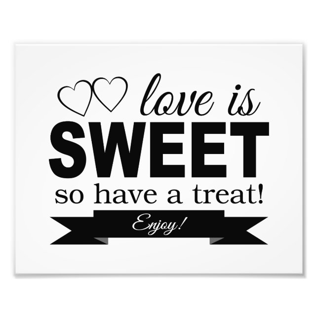 Love Is Sweet Mariage Signer Photo Imprimer (Devant)