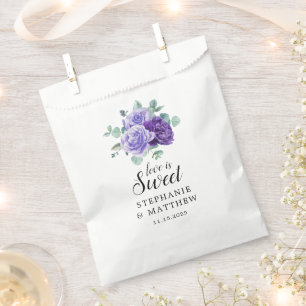 Love Is Sweet Purple Blooms Eucalyptus Wedding Geschenktütchen