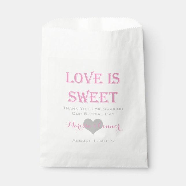 Love Is Sweet Rose et Silver Mariages Sacs (Devant)