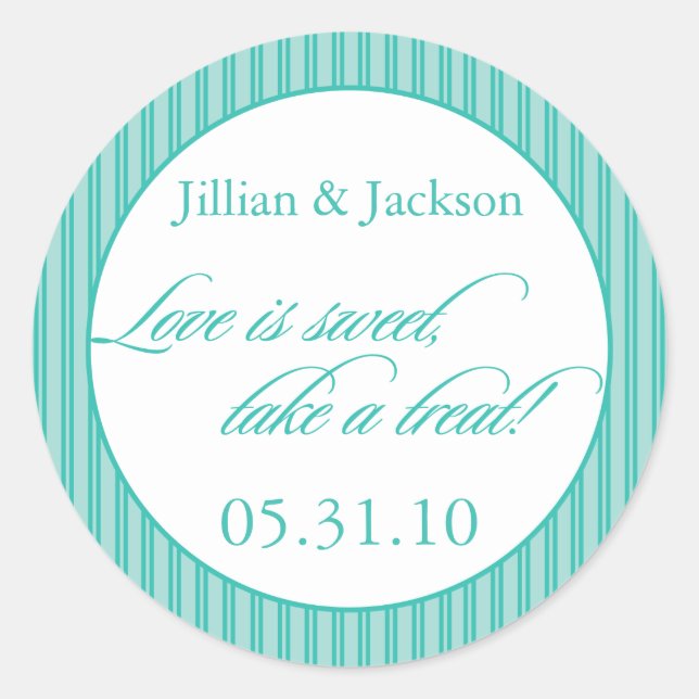 Love is Sweet Sticker en Aqua (Devant)