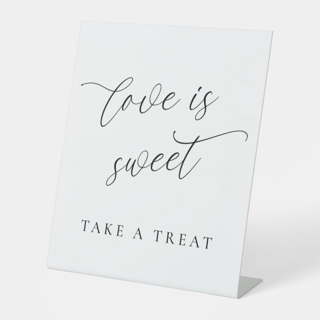 Love Is Sweet Tabletop Pedestal Sign – Dessert  Sockelschild (Vorderseite)