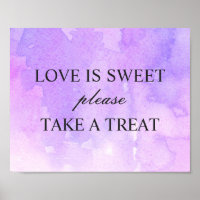 Love is sweet take a treat. Purple lilac wedding