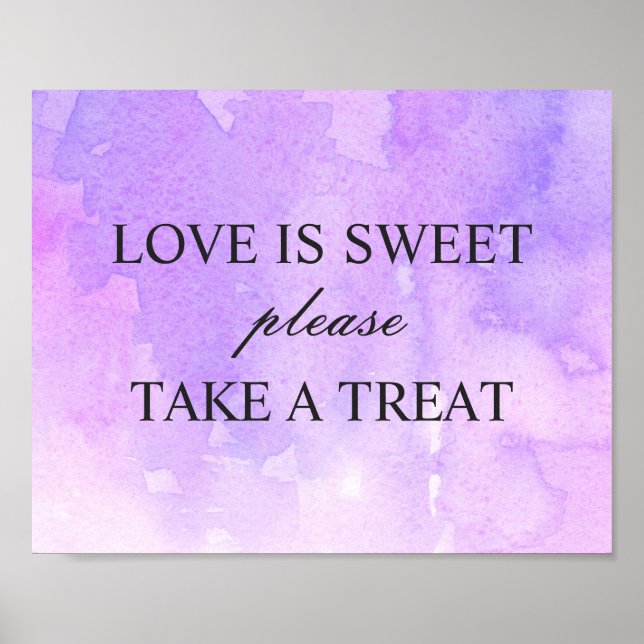 Love is sweet take a treat. Purple lilac wedding Poster (Vorne)