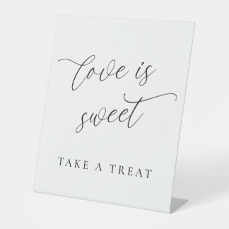Love Is Sweet Tischständer-Schild – Dessert Sockelschild