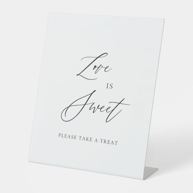 Love Is Sweet Wedding Sign | Dessert Table Top Sockelschild (Vorderseite)