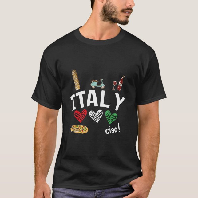 Love Italy And Everything Italian Culture T-Shirt (Vorderseite)