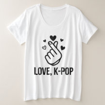 Love, K-POP T-shirt graphique au signe des doigts