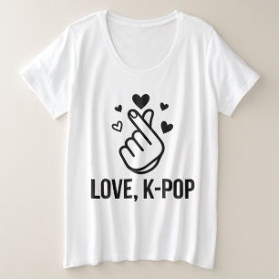 Love, K-POP T-shirt graphique au signe des doigts 