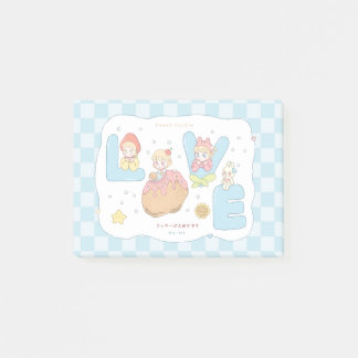 LOVE Kawaii Pastell-Alphabet-Illustration 💕🍓🐰 Post-it Klebezettel