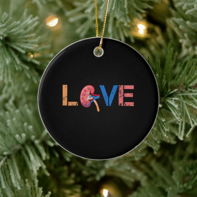 Love Kidney Organ Nephrology Keramik Ornament (Baum)