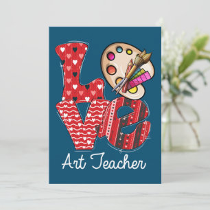 LOVE Kunstlehrer Valentinstag Teacherlife Outfit Feiertagskarte