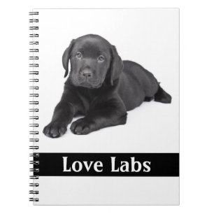 Love Labs Black Labrador Retriever Welpen Notizbuc Notizblock