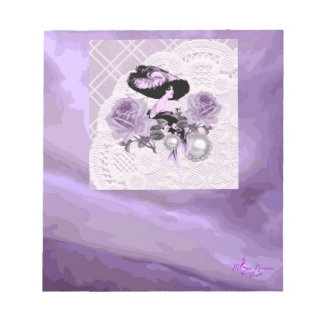 Love Lavender Lady Vintag Lace Small Notepad Notizblock