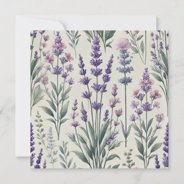 Love Lavender Print Design Einladung (Vorderseite)