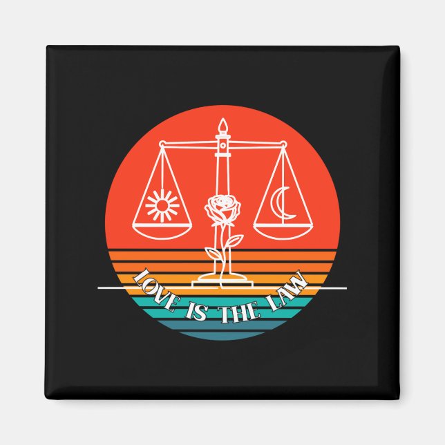 Love Law Retro  Magnet (Vorne)
