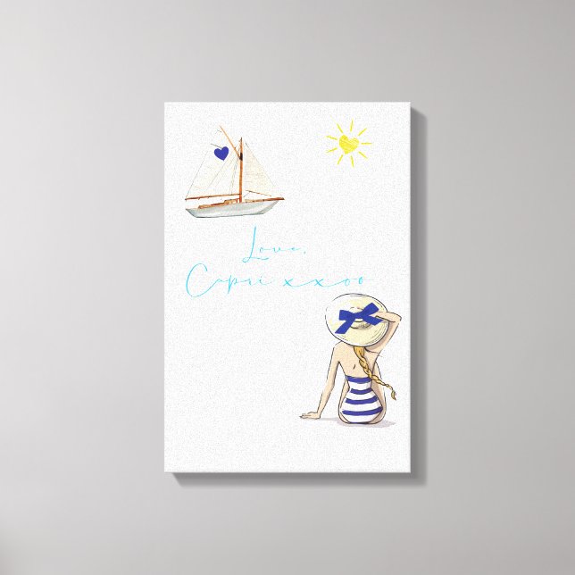 Love Letter Design - Love, Capri xxoo Leinwanddruck (Vorderseite)