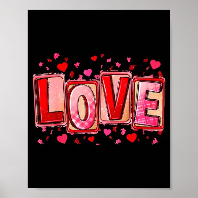 Love Lettering Leopard Day Pink Valentine s Humor Poster (Vorne)