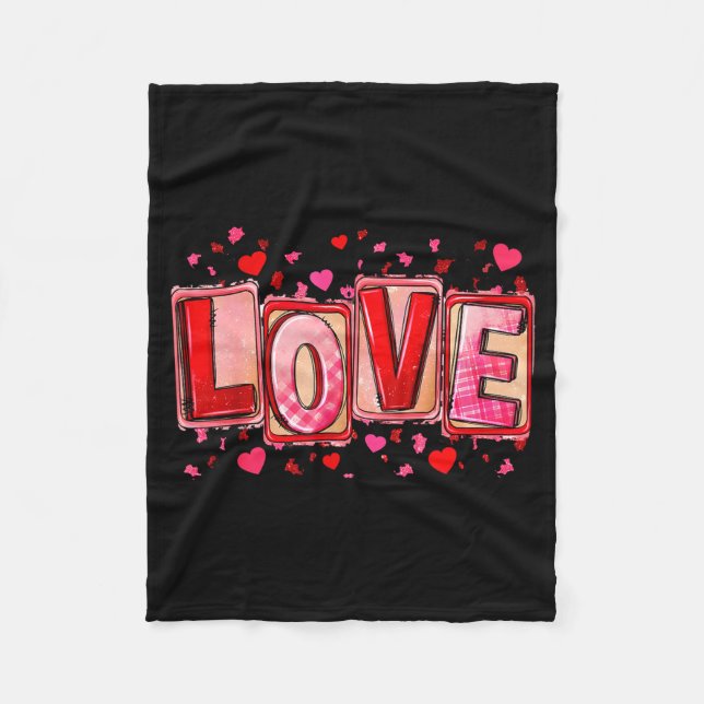 Love Lettering Leopard Day Pink Valentine s Joke Fleecedecke (Vorderseite)