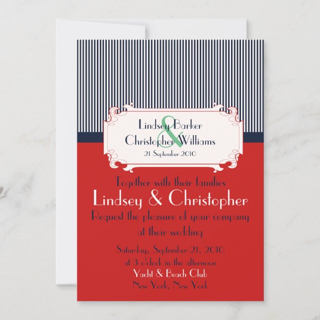 Love Lettres Nautical Wedding Invitations (Devant)