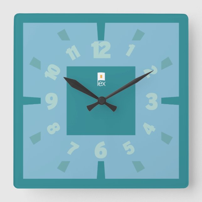 LOVE LEX RELAXING BY MASANSER PIXELAT QUADRATISCHE WANDUHR (Vorderseite)