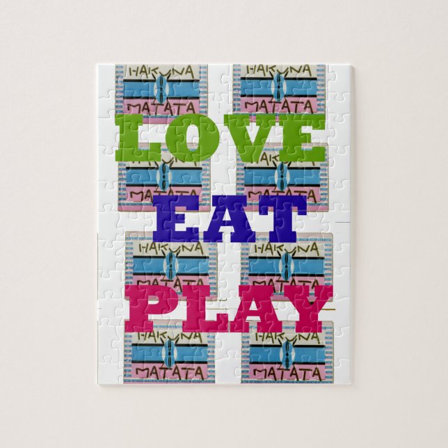 Love Liebe essen Play Hakuna Matata Kenya Schild G (Vertikal)