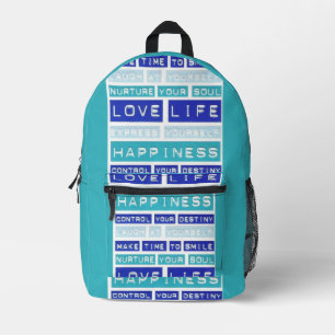 Love Life Motivational Citations Bleu sac à dos