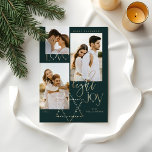 Love Light Joy Star David Hanukkah Foto Collage Feiertagskarte<br><div class="desc">Elegant Hanukkah drei Foto von Leime card featuring an elegant typography design "Love Joy Light" in Gold. Sparkling gold stars create the star of David. Artwork by Moodthology Papery.</div>