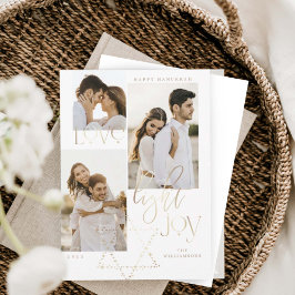 Love Light Joy Star David Hanukkah Foto Collage Feiertagskarte