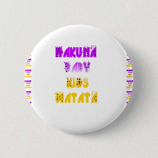 Love Lila und gelbe Hakuna Matata Baby Kinder G Button (Vorderseite)